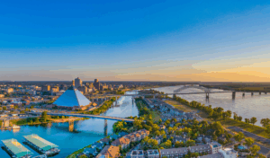 aerial view of Memphis, TN